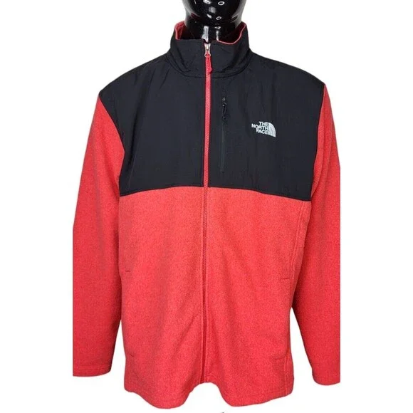 The North Face Red/Black Fleece Full-Zip Jacket Men's Size 2X